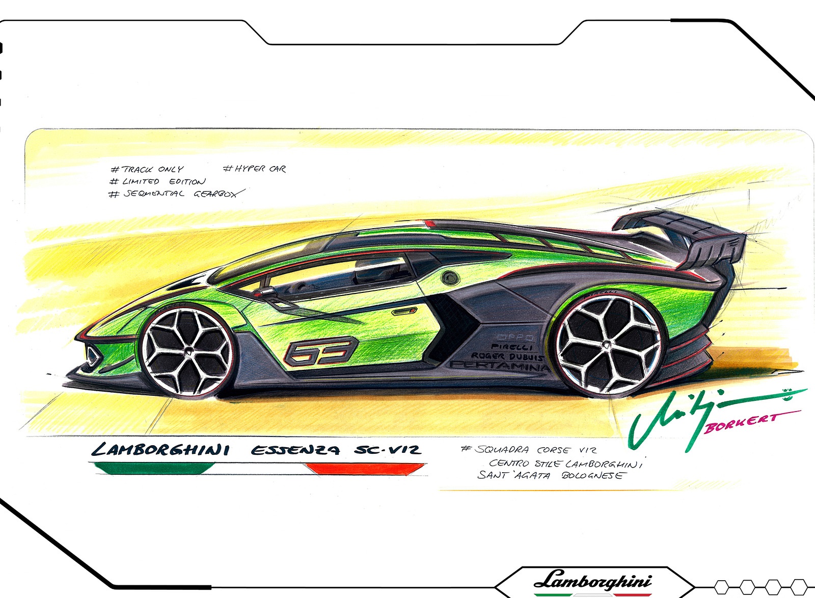 2021 Lamborghini Essenza SCV12 Design Sketch Wallpapers #30 of 36