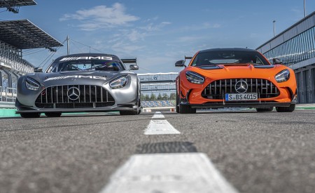 2021 Mercedes-AMG GT Black Series (Color: Magma Beam) and AMG GT3 Racing Car Wallpapers 450x275 (45)