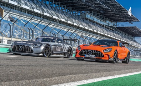 2021 Mercedes-AMG GT Black Series (Color: Magma Beam) and AMG GT3 Racing Car Wallpapers  450x275 (37)