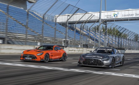 2021 Mercedes-AMG GT Black Series (Color: Magma Beam) and AMG GT3 Racing Car Wallpapers 450x275 (42)