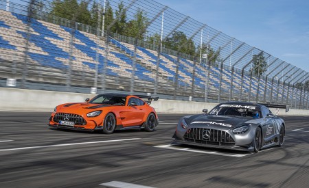 2021 Mercedes-AMG GT Black Series (Color: Magma Beam) and AMG GT3 Racing Car Wallpapers 450x275 (40)