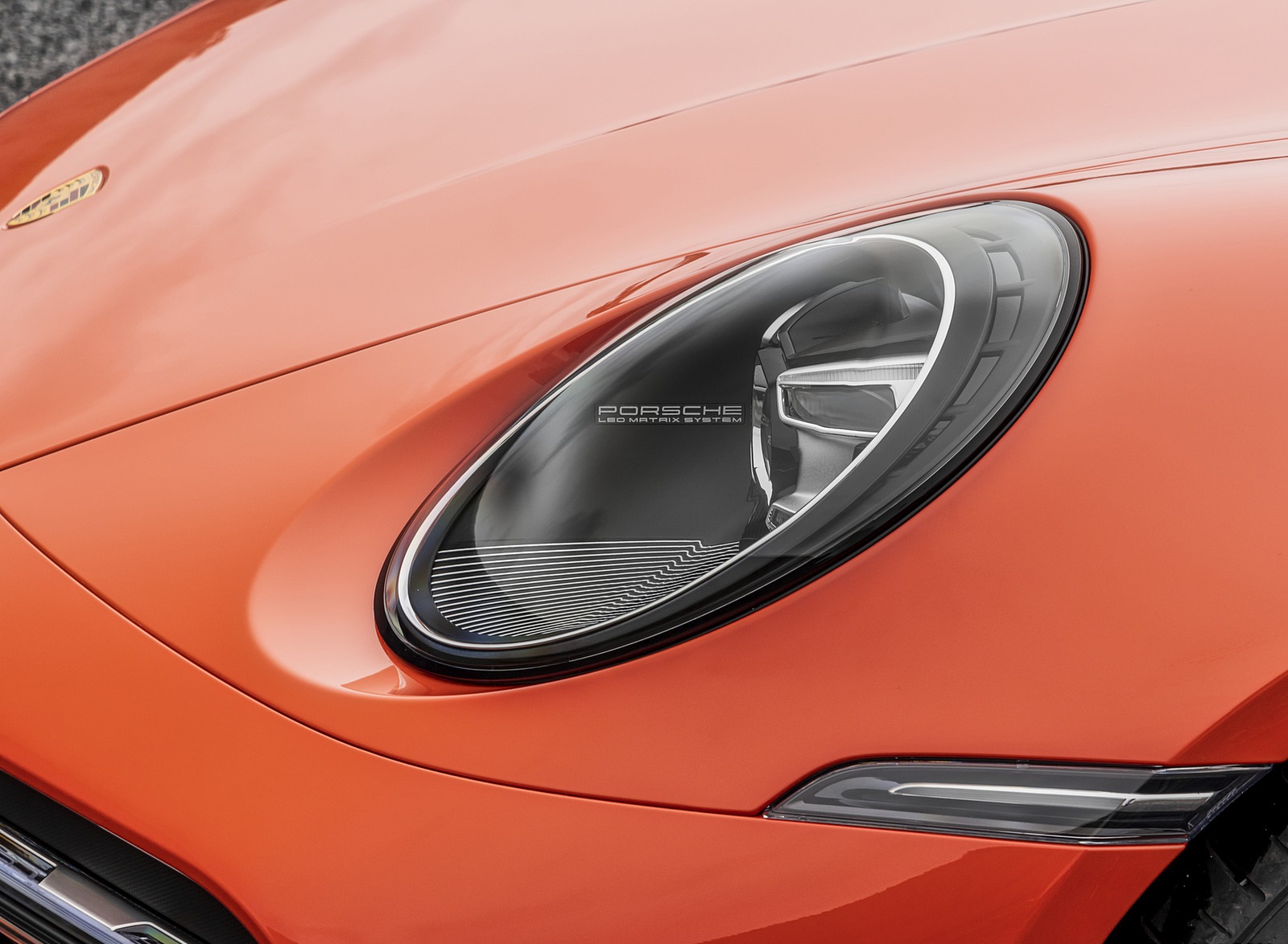 2021 Porsche 911 Turbo (Color: Lava Orange) Headlight Wallpapers #106 of 225