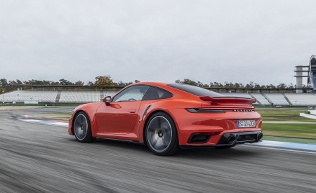 2021 Porsche 911 Turbo (Color: Lava Orange) Rear Three-Quarter Wallpapers  450x275 (73)
