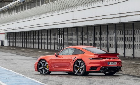 2021 Porsche 911 Turbo (Color: Lava Orange) Rear Three-Quarter Wallpapers 450x275 (92)