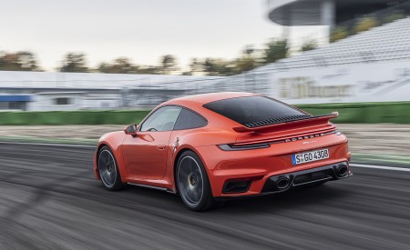 2021 Porsche 911 Turbo (Color: Lava Orange) Rear Three-Quarter Wallpapers  450x275 (83)