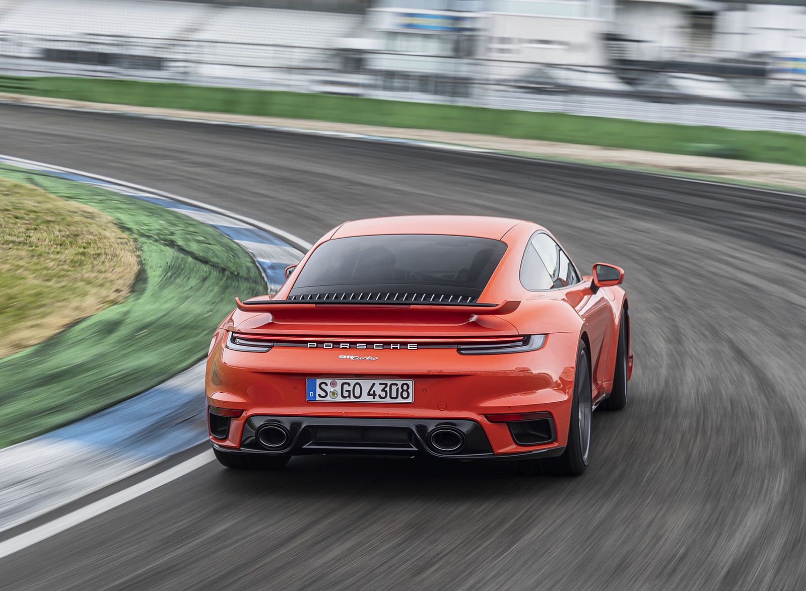 2021 Porsche 911 Turbo (Color: Lava Orange) Rear Wallpapers #79 of 225