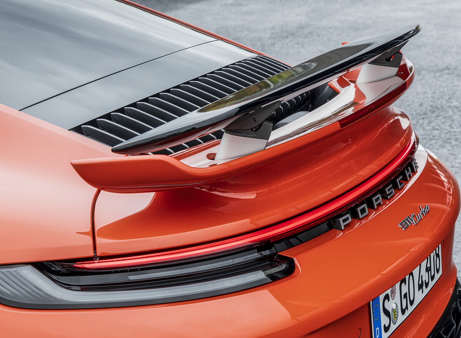 2021 Porsche 911 Turbo (Color: Lava Orange) Spoiler Wallpapers  #101 of 225