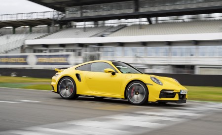 2021 Porsche 911 Turbo (Color: Racing Yellow) Front Three-Quarter Wallpapers 450x275 (8)