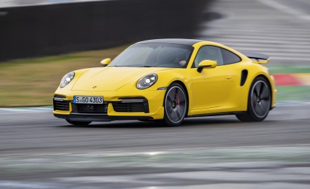 2021 Porsche 911 Turbo (Color: Racing Yellow) Front Three-Quarter Wallpapers 450x275 (14)