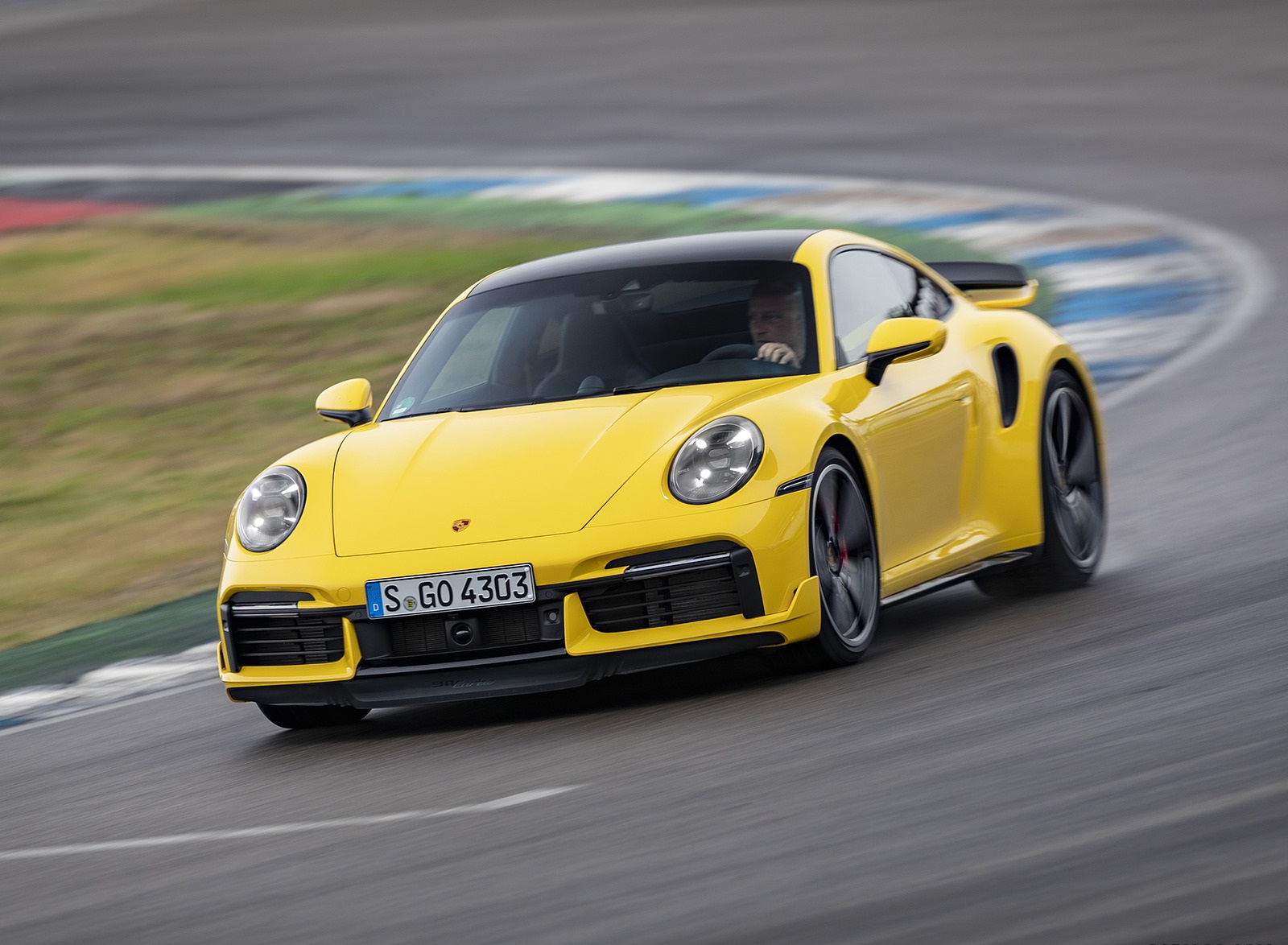 2021 Porsche 911 Turbo (Color: Racing Yellow) Front Wallpapers (1)