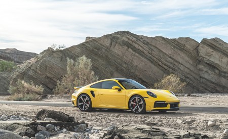 2021 Porsche 911 Turbo (Color: Racing Yellow; US-Spec) Front Three-Quarter Wallpapers 450x275 (150)