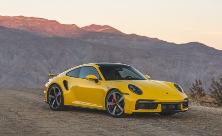 2021 Porsche 911 Turbo (Color: Racing Yellow; US-Spec) Front Three-Quarter Wallpapers 450x275 (156)