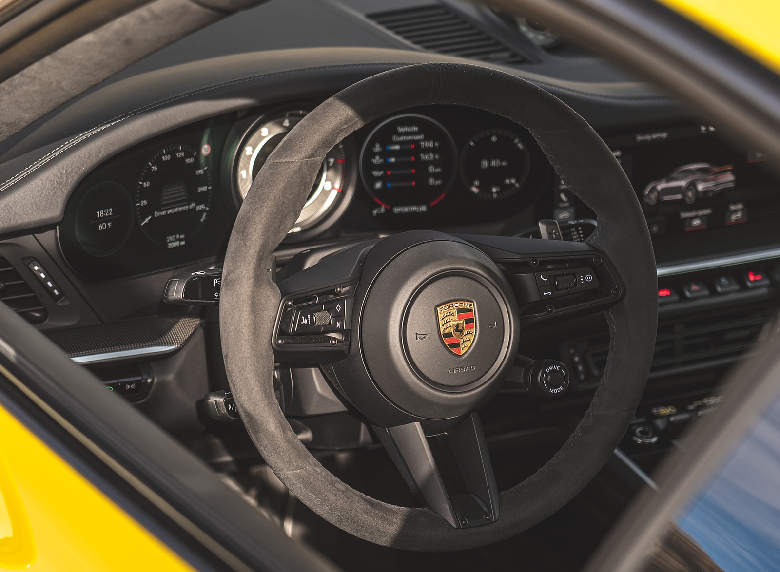 2021 Porsche 911 Turbo (Color: Racing Yellow; US-Spec) Interior Steering Wheel Wallpapers #195 of 225