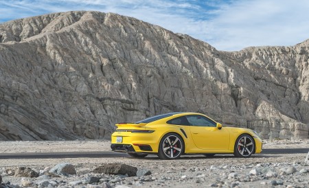 2021 Porsche 911 Turbo (Color: Racing Yellow; US-Spec) Rear Three-Quarter Wallpapers 450x275 (151)