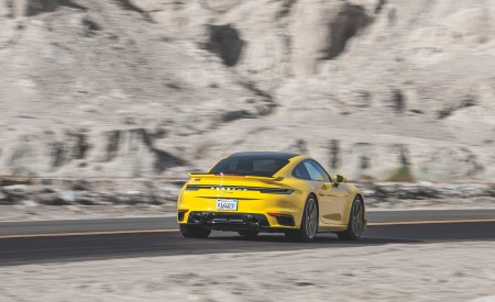 2021 Porsche 911 Turbo (Color: Racing Yellow; US-Spec) Rear Three-Quarter Wallpapers 450x275 (145)