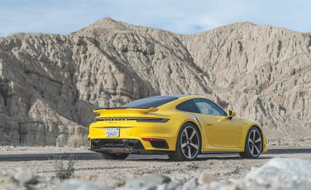 2021 Porsche 911 Turbo (Color: Racing Yellow; US-Spec) Rear Three-Quarter Wallpapers 450x275 (152)