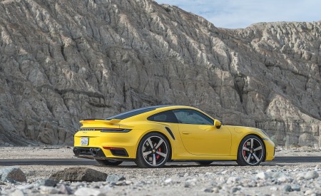 2021 Porsche 911 Turbo (Color: Racing Yellow; US-Spec) Rear Three-Quarter Wallpapers 450x275 (153)
