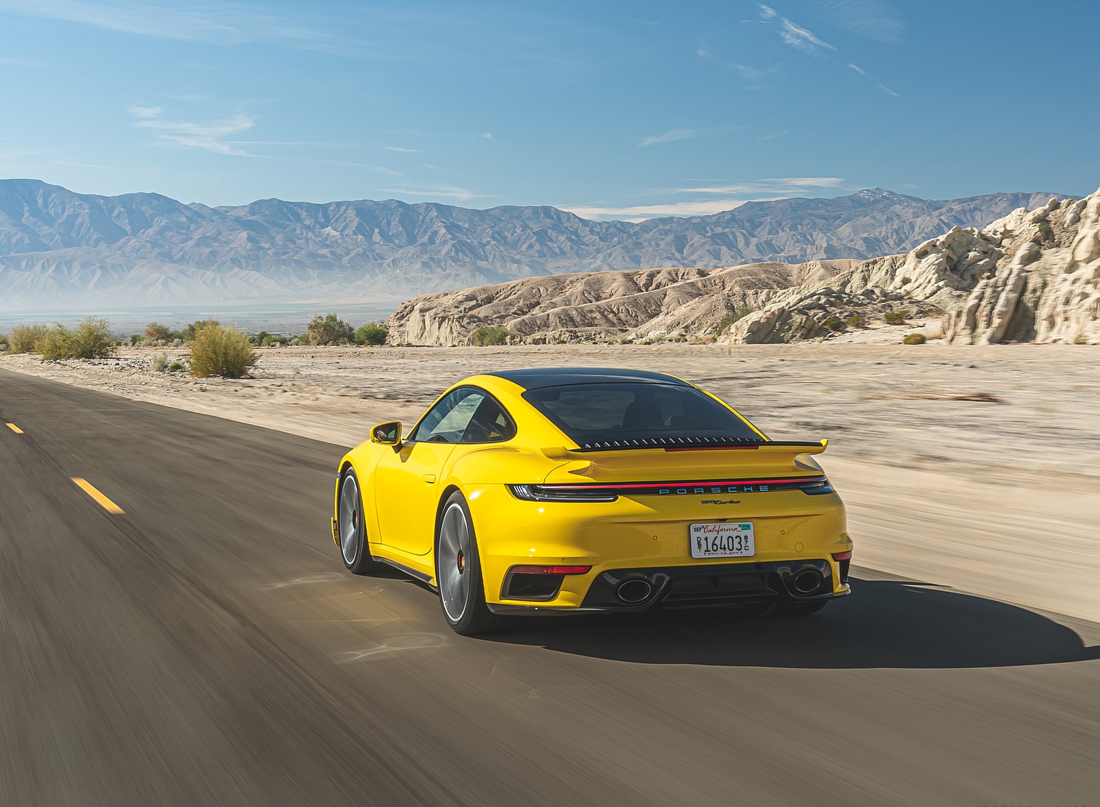 2021 Porsche 911 Turbo (Color: Racing Yellow; US-Spec) Rear Three-Quarter Wallpapers #138 of 225