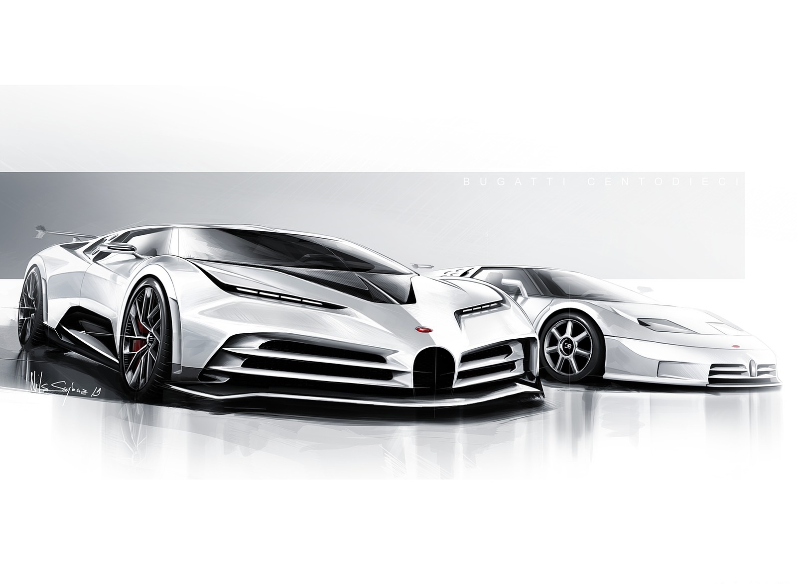 2020 Bugatti Centodieci Design Sketch Wallpapers  #40 of 66