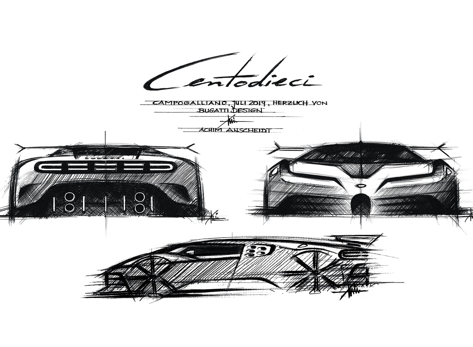 2020 Bugatti Centodieci Design Sketch Wallpapers #42 of 66