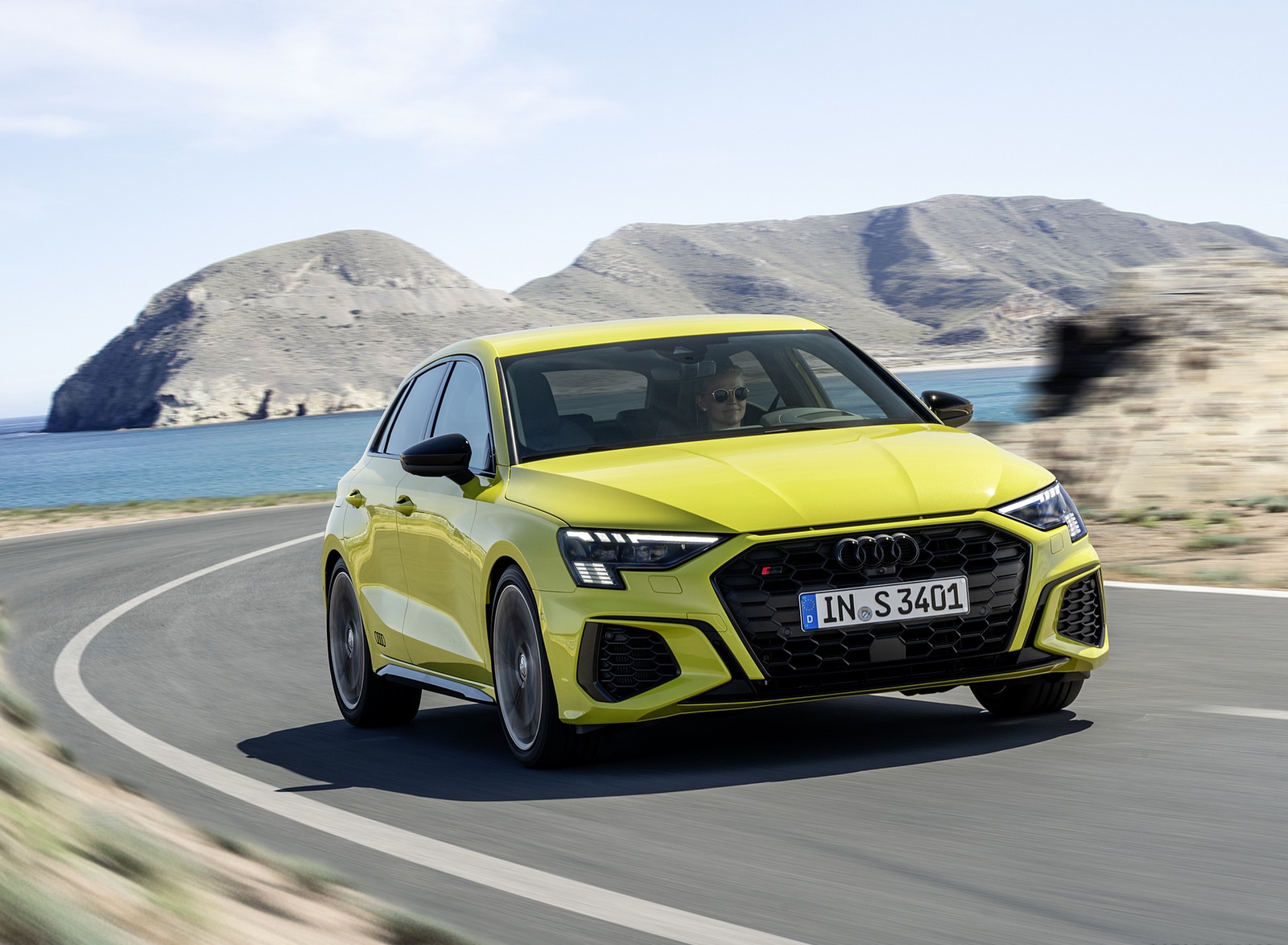 2021 Audi S3 Sportback (Color: Python Yellow) Front Three-Quarter Wallpapers (1)