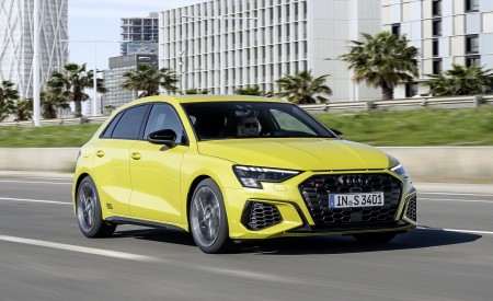 2021 Audi S3 Sportback (Color: Python Yellow) Front Three-Quarter Wallpapers 450x275 (8)