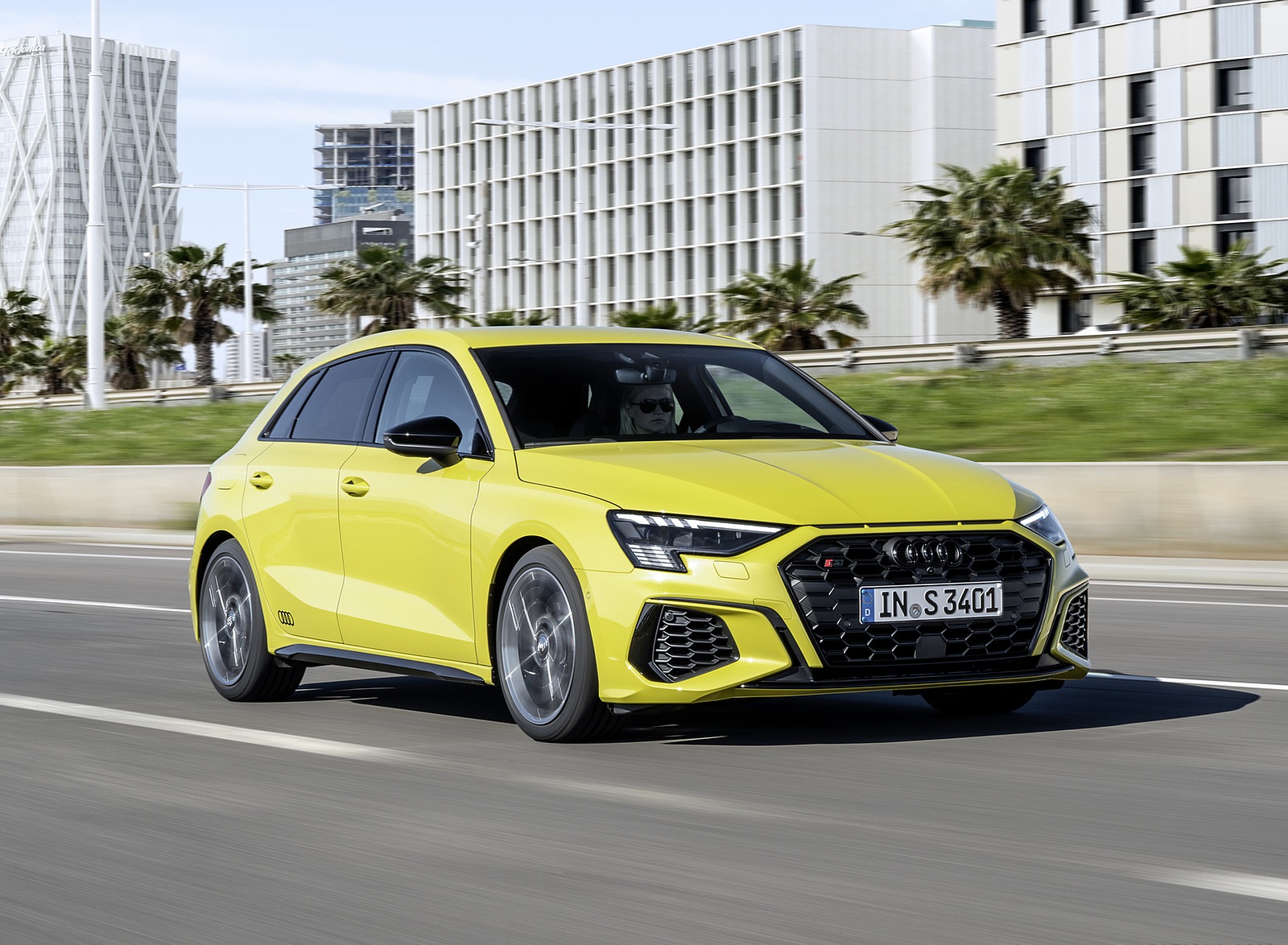 2021 Audi S3 Sportback (Color: Python Yellow) Front Three-Quarter Wallpapers (8)