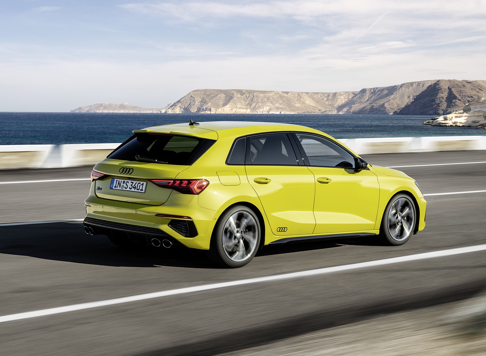 2021 Audi S3 Sportback (Color: Python Yellow) Rear Three-Quarter Wallpapers #6 of 37