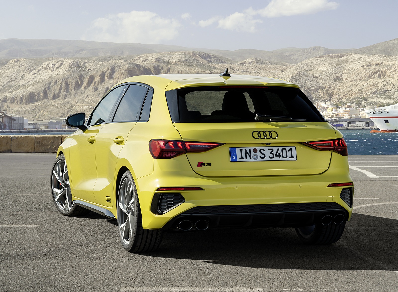 2021 Audi S3 Sportback (Color: Python Yellow) Rear Three-Quarter Wallpapers #16 of 37