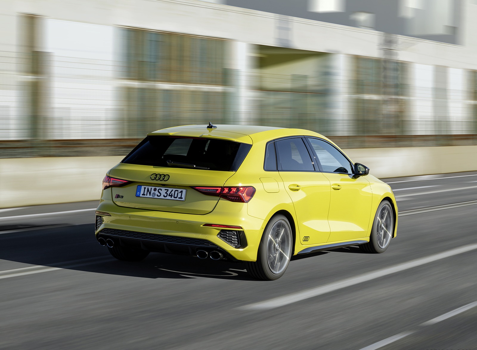 2021 Audi S3 Sportback (Color: Python Yellow) Rear Three-Quarter Wallpapers (9)