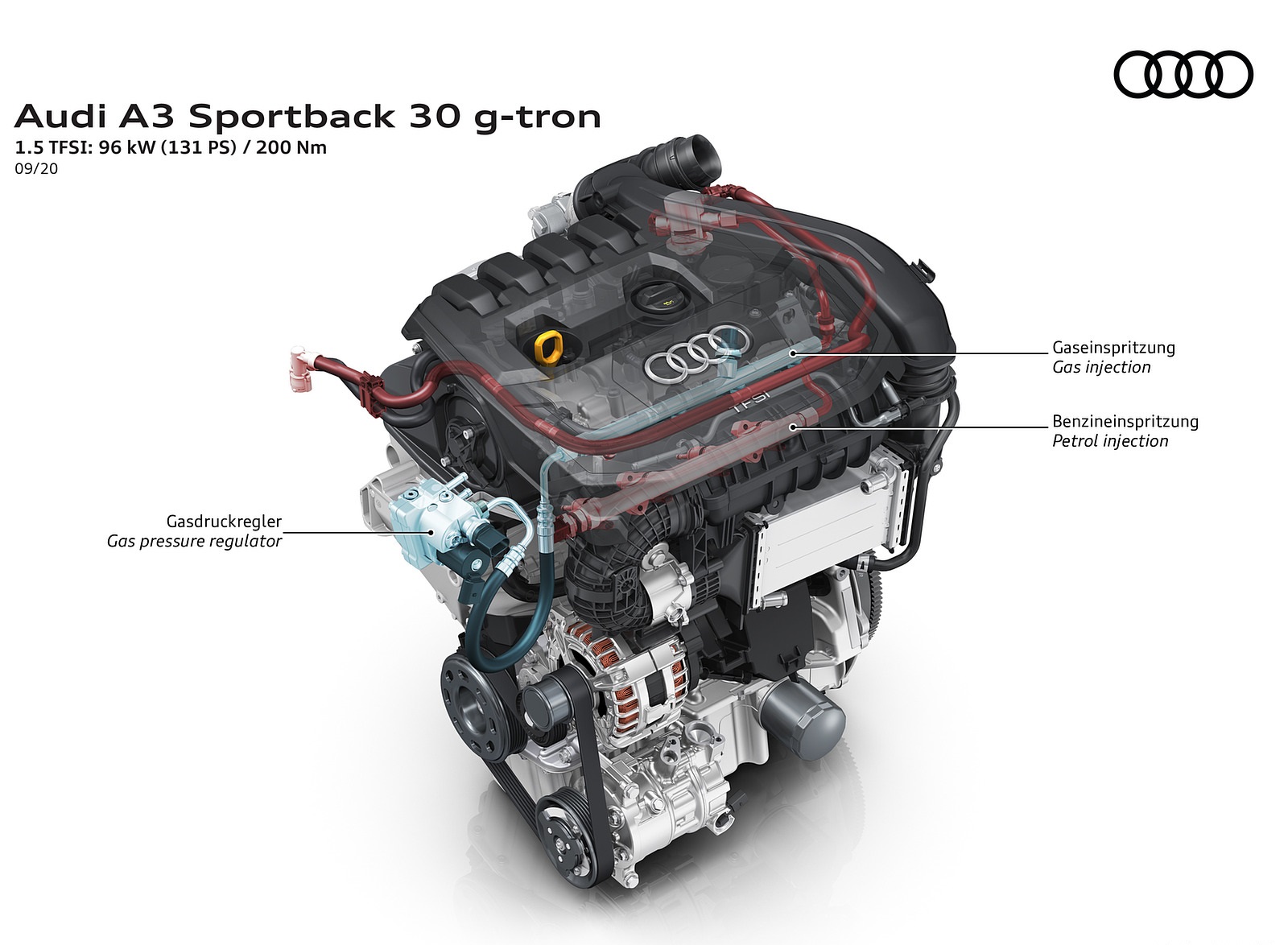 2021 Audi A3 Sportback 30 g-tron 1.5 TFSI: 96 kW (131 PS) / 200 Nm Wallpapers  #25 of 27
