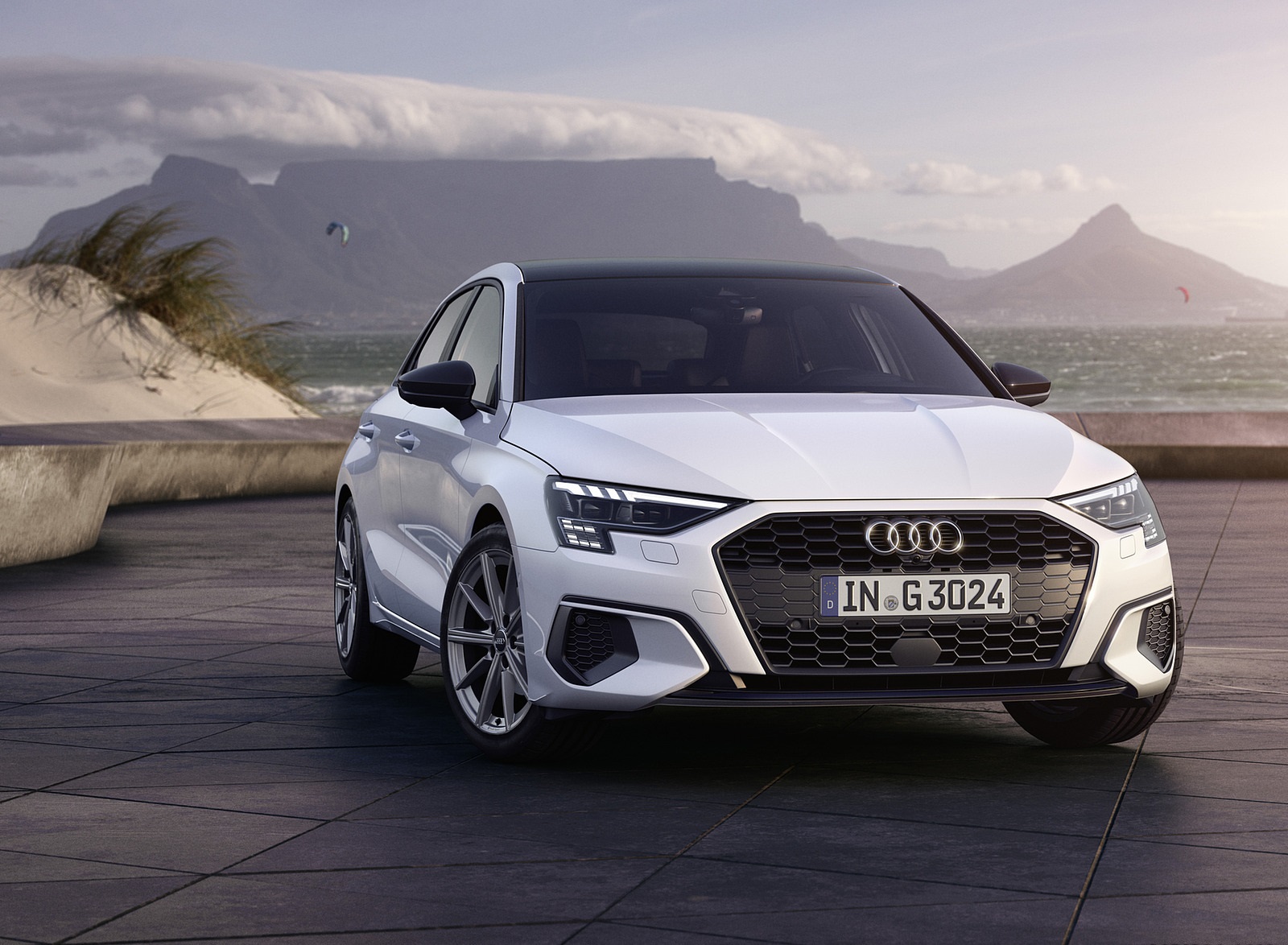 2021 Audi A3 Sportback 30 g-tron (Color: Glacier White) Front Wallpapers (7)