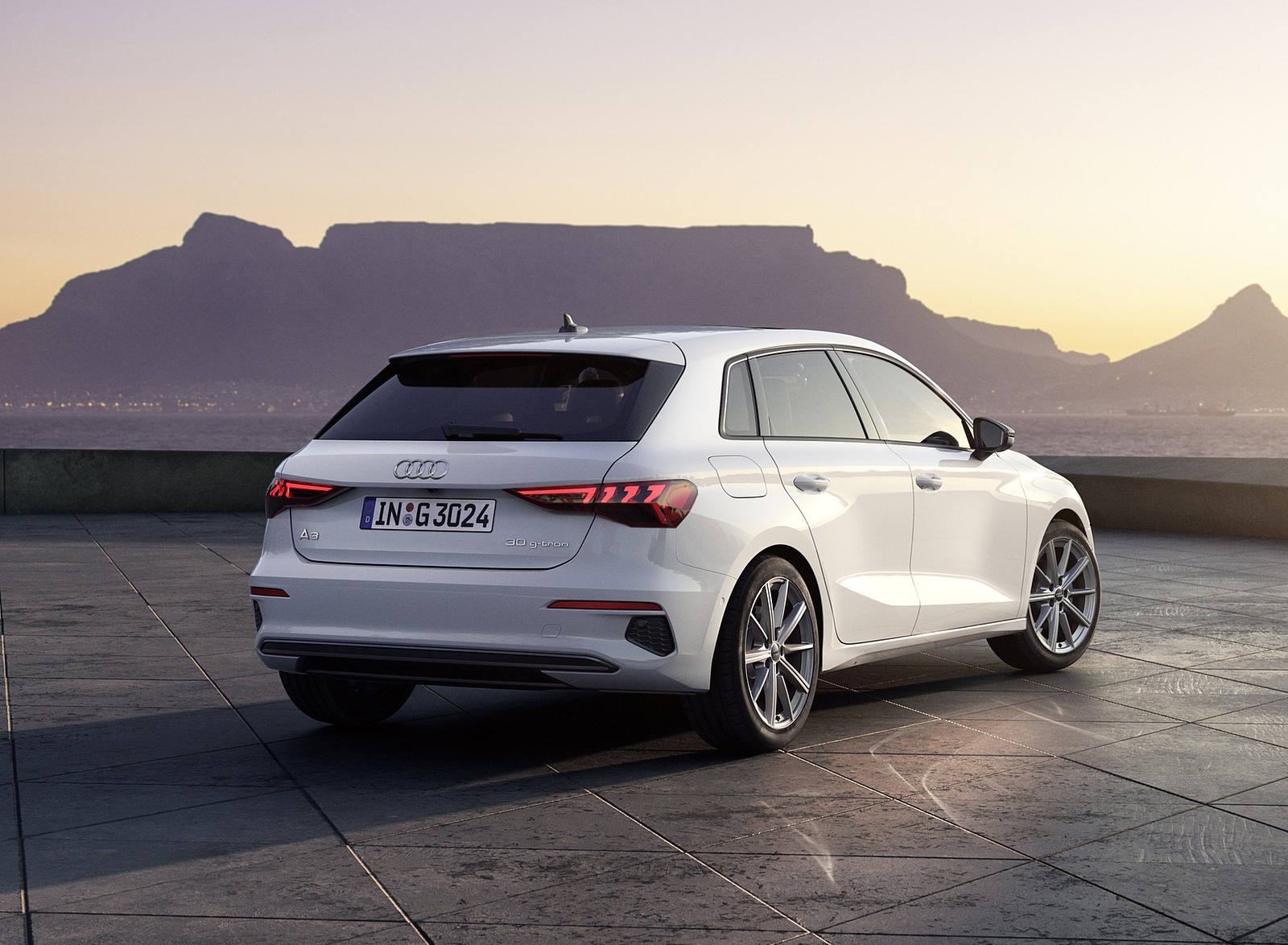 2021 Audi A3 Sportback 30 g-tron (Color: Glacier White) Rear Three-Quarter Wallpapers #8 of 27