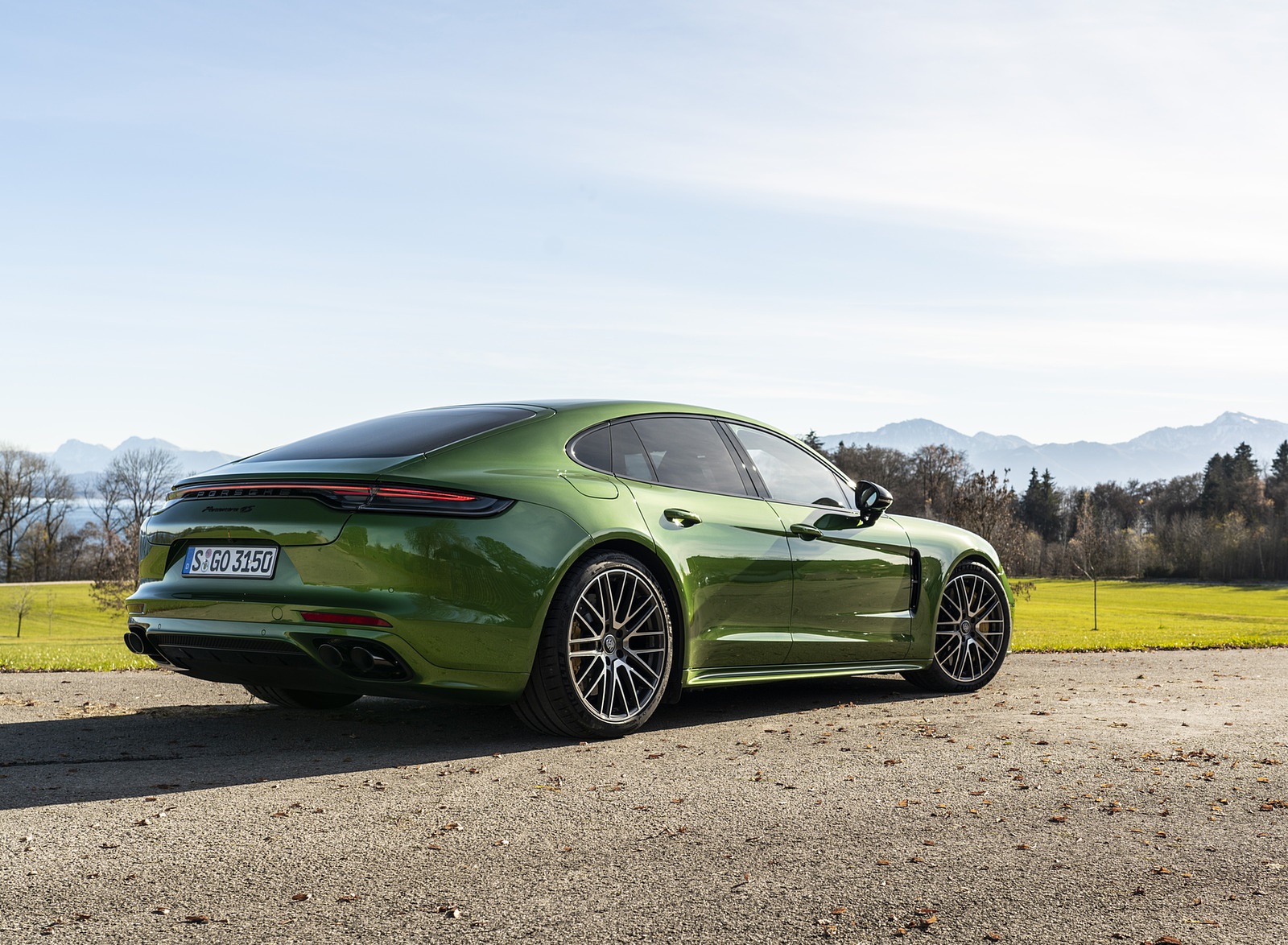 2021 Porsche Panamera 4S (Color: Mamba Green Metallic) Rear Three-Quarter Wallpapers #27 of 46