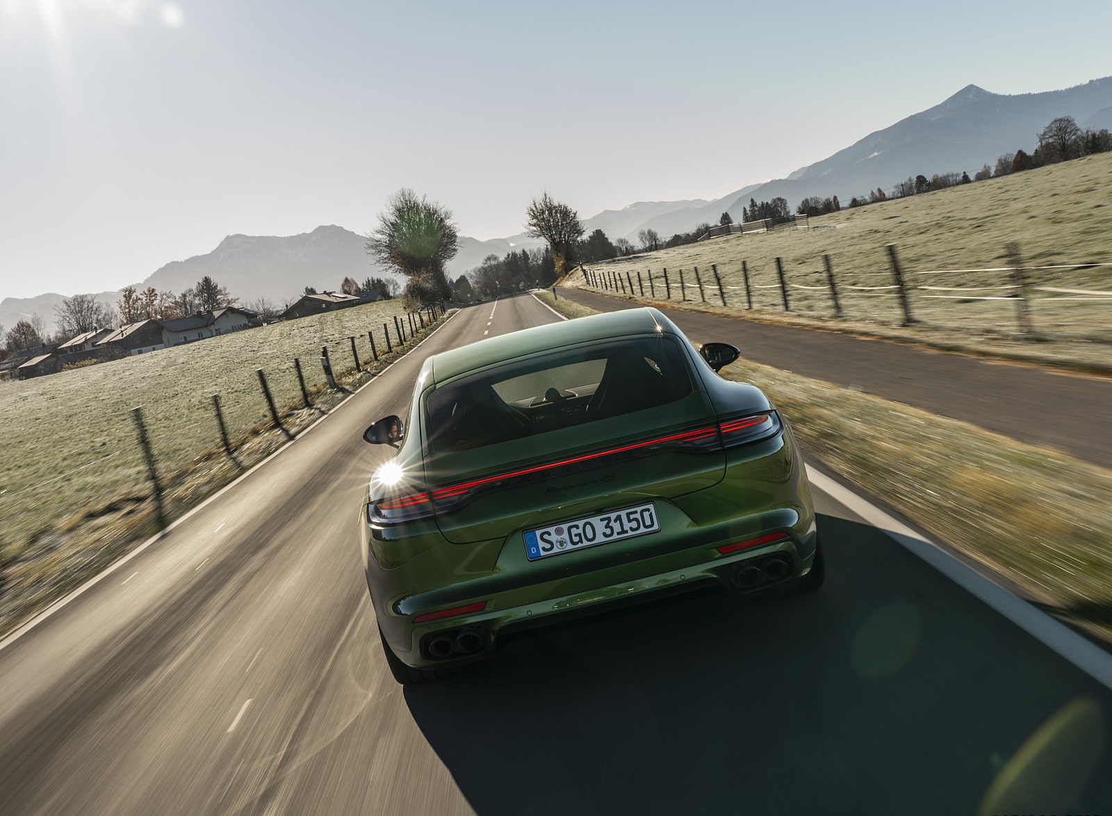 2021 Porsche Panamera 4S (Color: Mamba Green Metallic) Rear Wallpapers #10 of 46