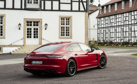 2021 Porsche Panamera GTS (Color: Carmine Red) Rear Three-Quarter Wallpapers 450x275 (45)