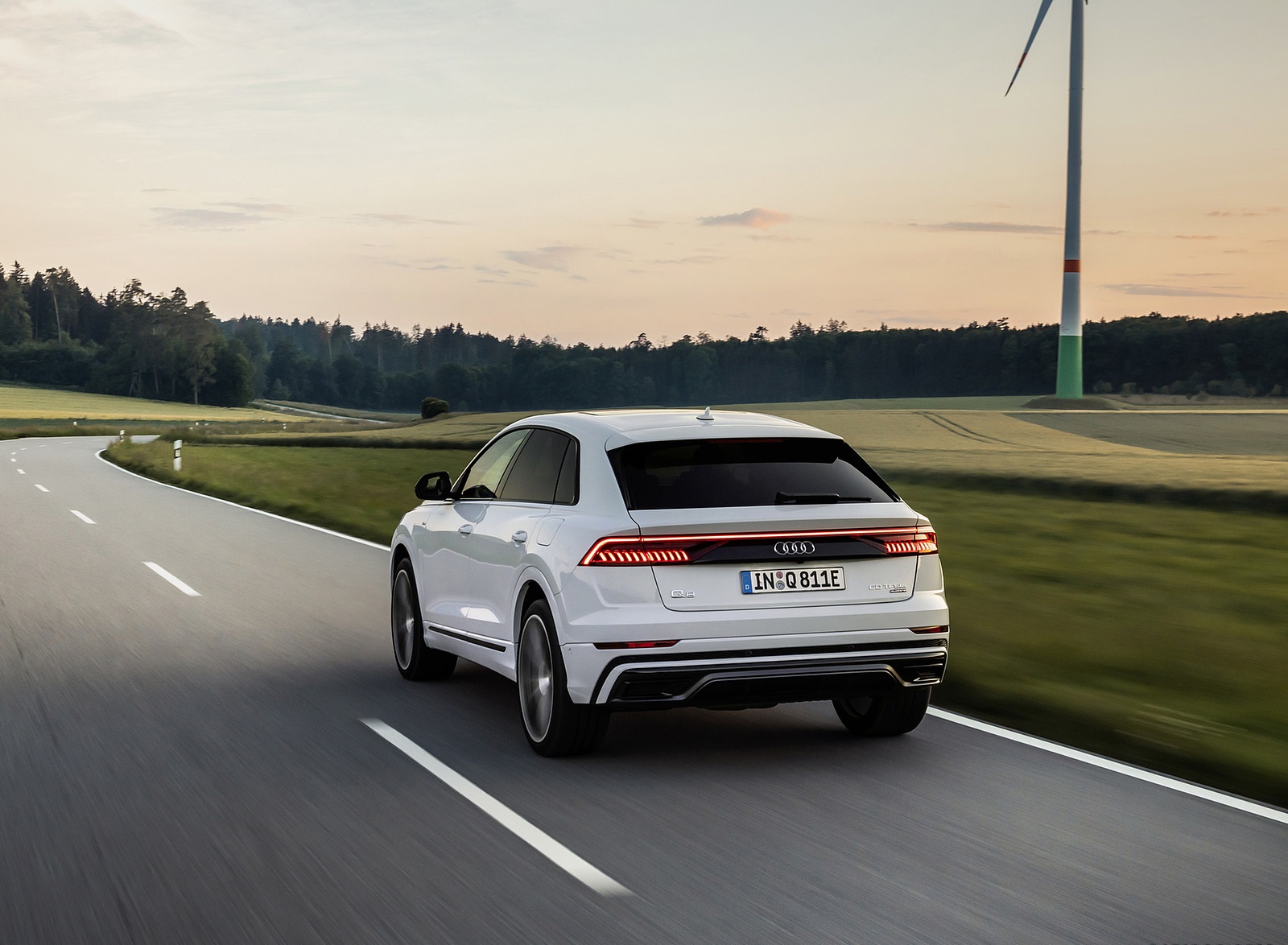 2021 Audi Q8 TFSI e Plug-In Hybrid (Color: Glacier White) Rear Wallpapers  #4 of 32