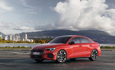 2021 Audi S3 Sedan (Color: Tango Red) Front Three-Quarter Wallpapers 450x275 (5)