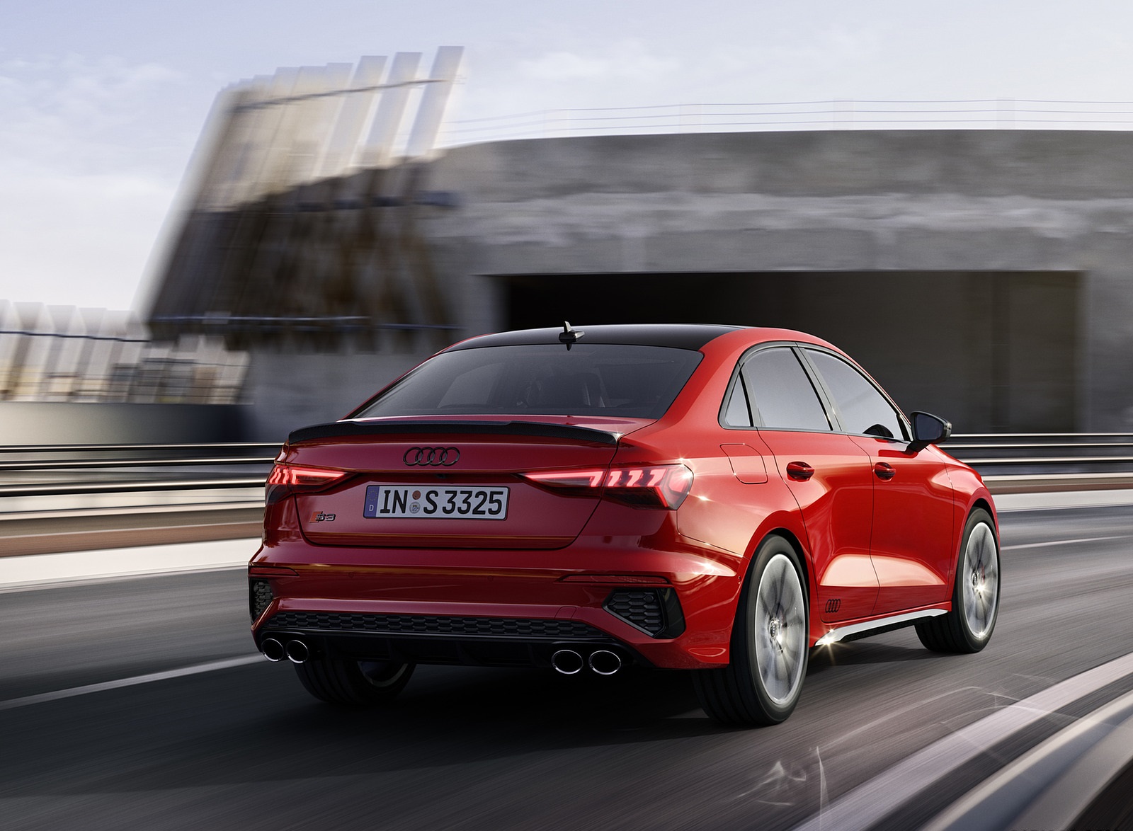 2021 Audi S3 Sedan (Color: Tango Red) Rear Three-Quarter Wallpapers #4 of 19