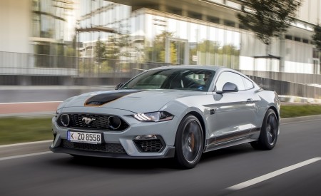2021 Ford Mustang Mach 1 (EU-Spec) (Color: Fighter Jet Gray) Front Three-Quarter Wallpapers 450x275 (50)