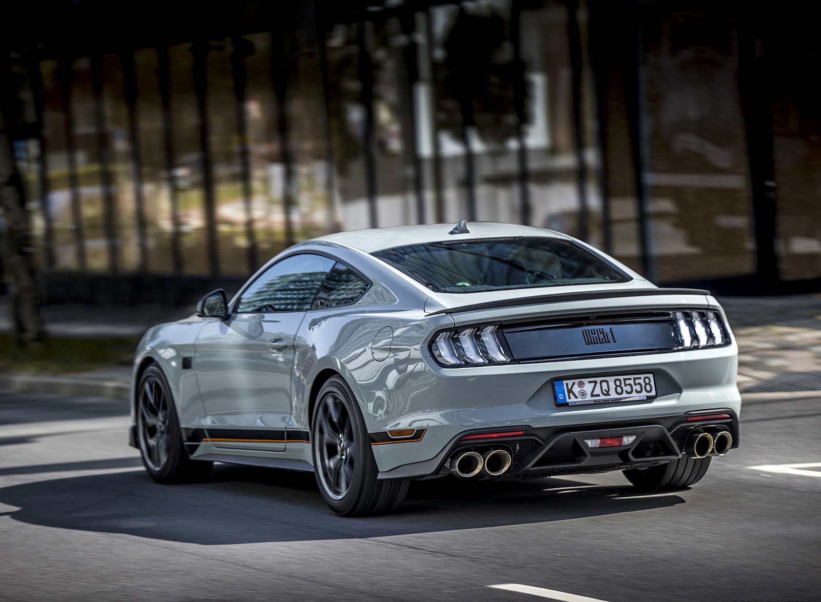 2021 Ford Mustang Mach 1 (EU-Spec) (Color: Fighter Jet Gray) Rear Three-Quarter Wallpapers #64 of 94