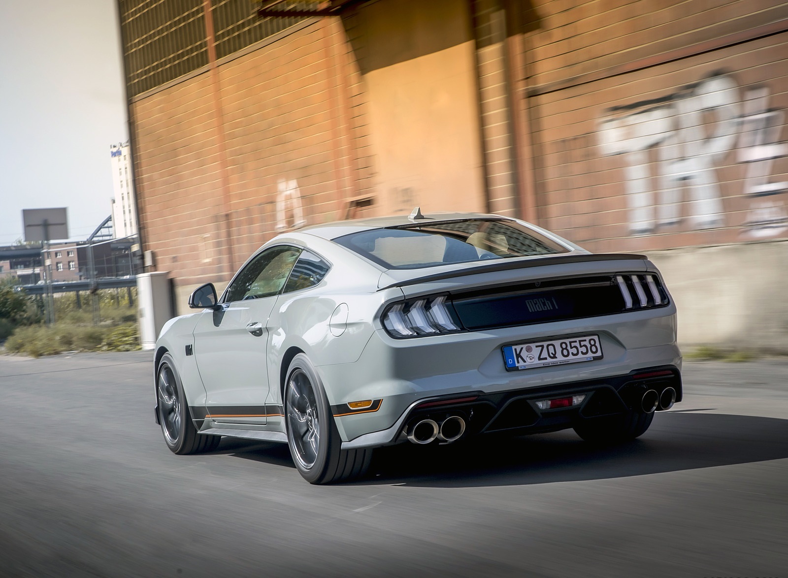 2021 Ford Mustang Mach 1 (EU-Spec) (Color: Fighter Jet Gray) Rear Three-Quarter Wallpapers #57 of 94
