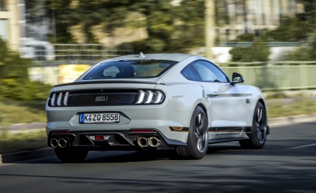 2021 Ford Mustang Mach 1 (EU-Spec) (Color: Fighter Jet Gray) Rear Three-Quarter Wallpapers 450x275 (52)