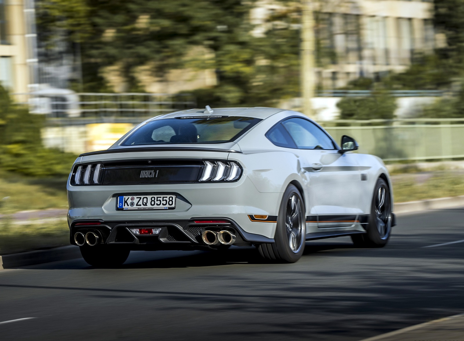 2021 Ford Mustang Mach 1 (EU-Spec) (Color: Fighter Jet Gray) Rear Three-Quarter Wallpapers #52 of 94