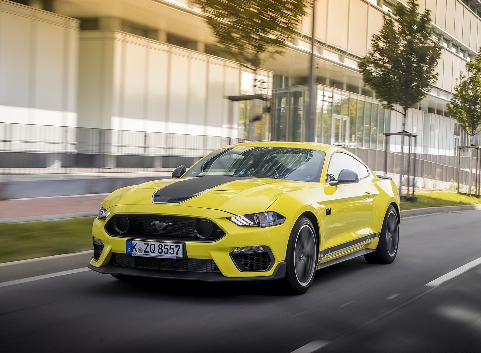 2021 Ford Mustang Mach 1 (EU-Spec) (Color: Grabber Yellow) Front Three-Quarter Wallpapers (1). Download Wallpaper