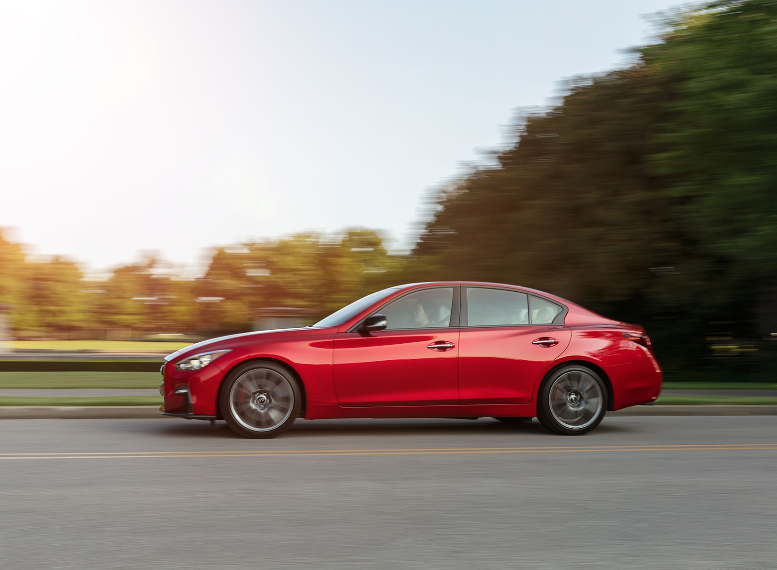 2021 Infiniti Q50 Red Sport 400 Side Wallpapers (8)