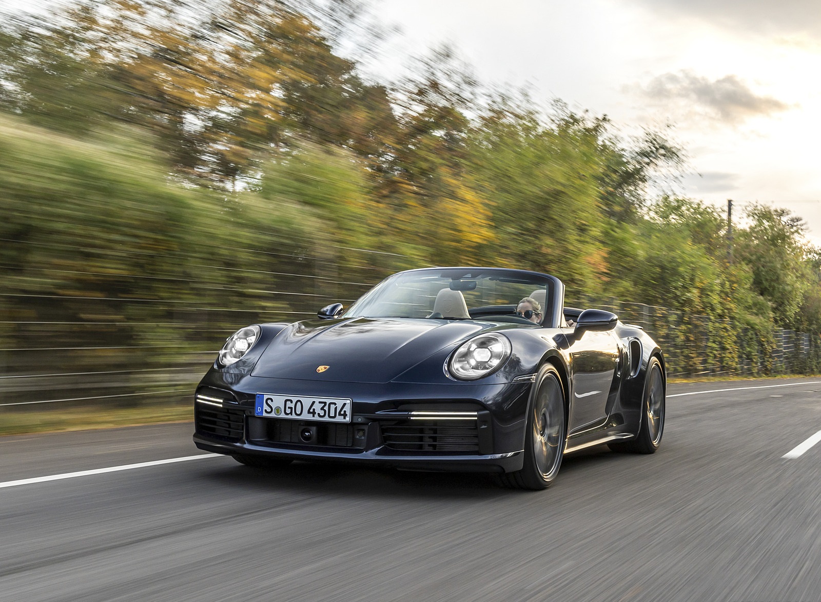 2021 Porsche 911 Turbo Cabrio (Color: Night Blue Metallic) Front Wallpapers #1 of 49