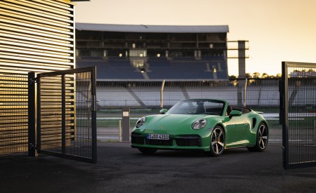 2021 Porsche 911 Turbo Cabrio (Color: Python Green) Front Three-Quarter Wallpapers 450x275 (24)