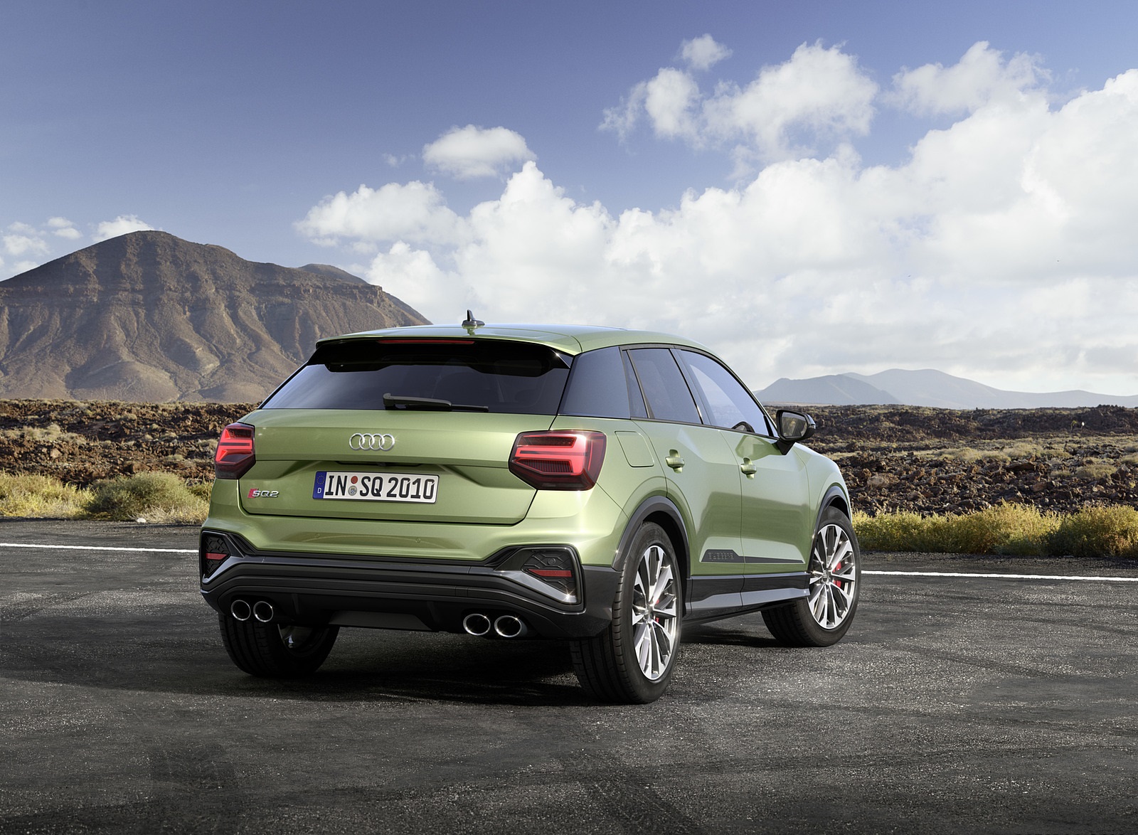 2021 Audi SQ2 (Color: Apple Green Metallic) Rear Three-Quarter Wallpapers (6)