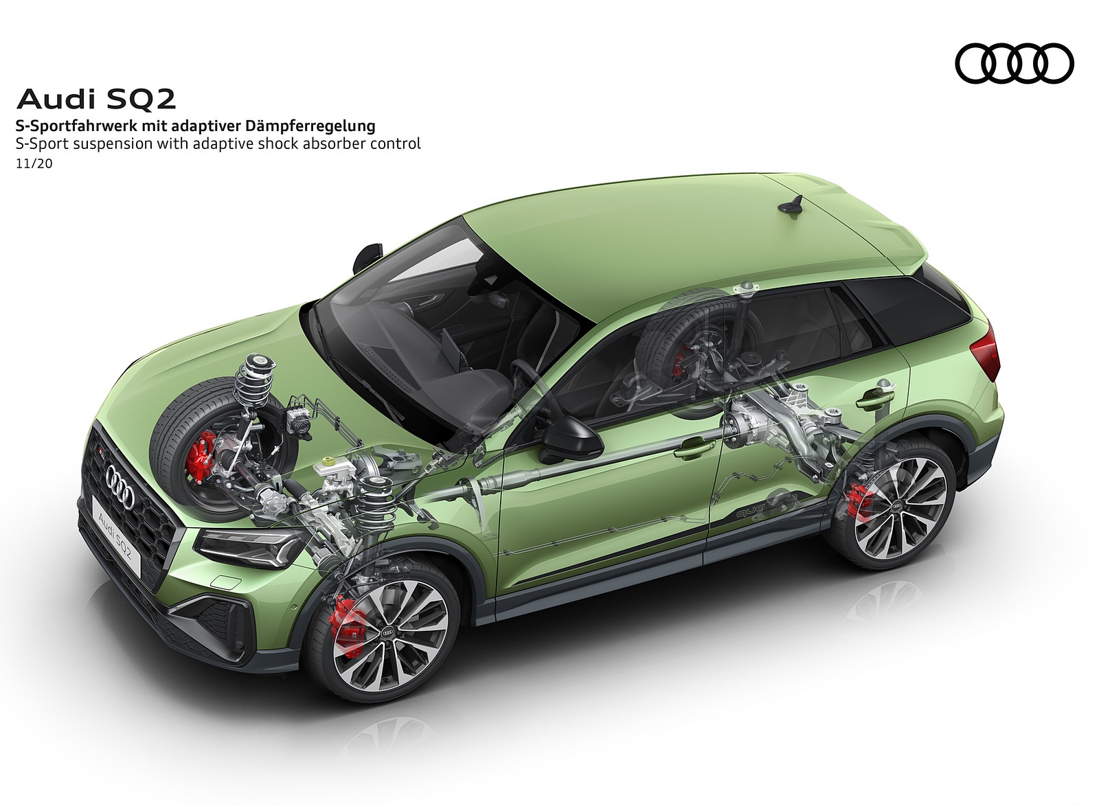 2021 Audi SQ2 S-Sport suspension with adaptive shock absorber control Wallpapers  #11 of 19